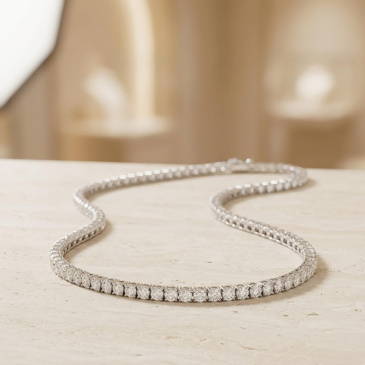 Diamant-Tenniskette | 5,00 ct IGI-zertifizierte Labordiamanten | 14k Gold – LUNEVYA