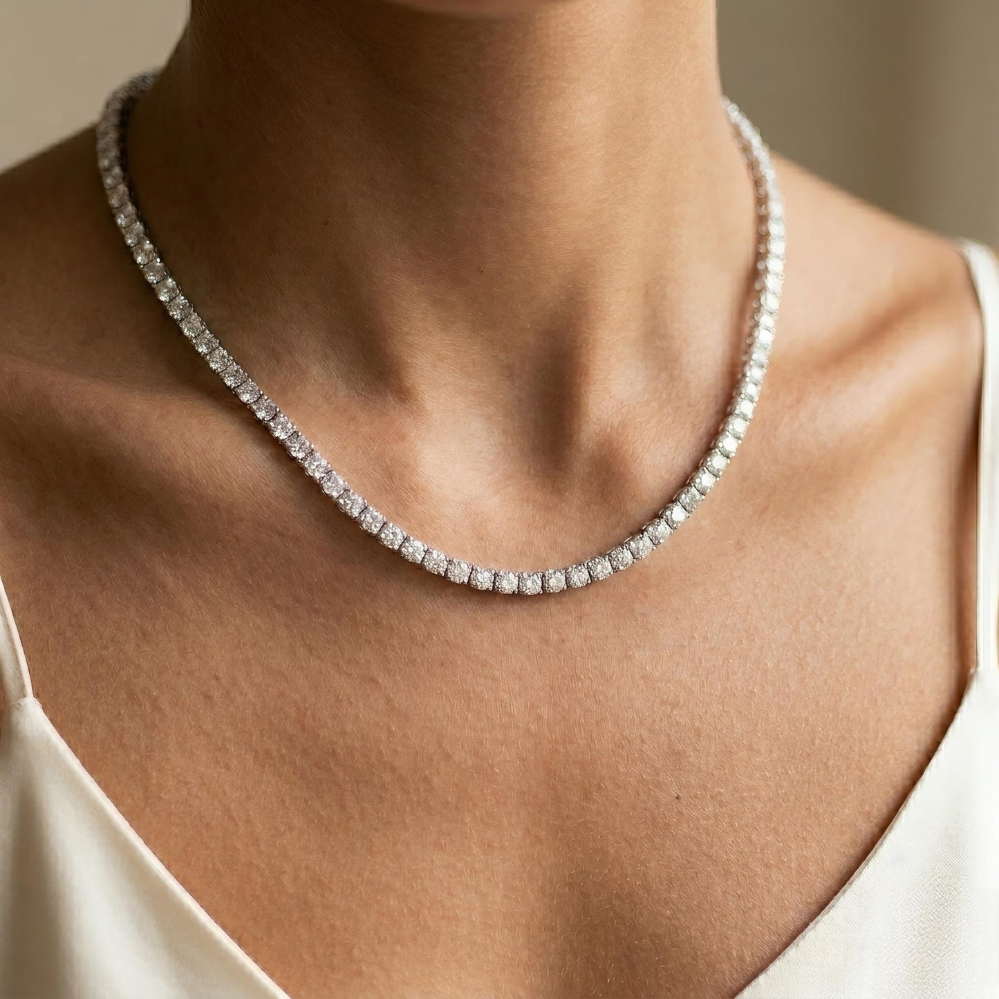 Diamant-Tenniskette | 5,00 ct IGI-zertifizierte Labordiamanten | 14k Gold – LUNEVYA