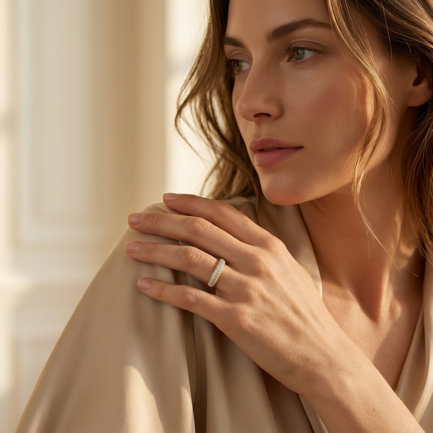 Pavé Band Ring | Luxury Diamond Ring | Lab-grown Diamond | 14k Gold | Lunevya