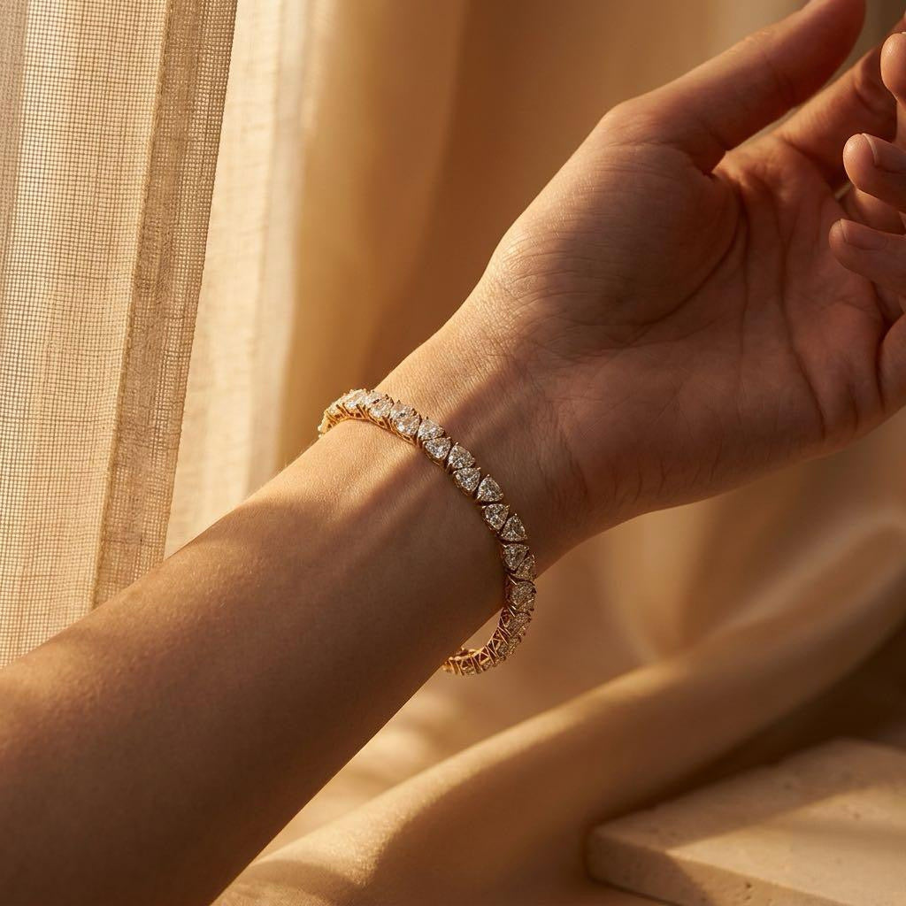 Tennisarmband | Trillion-Schliff | IGI-zertifiziert | Lab-grown Diamant | 14k Gold | Lunevya