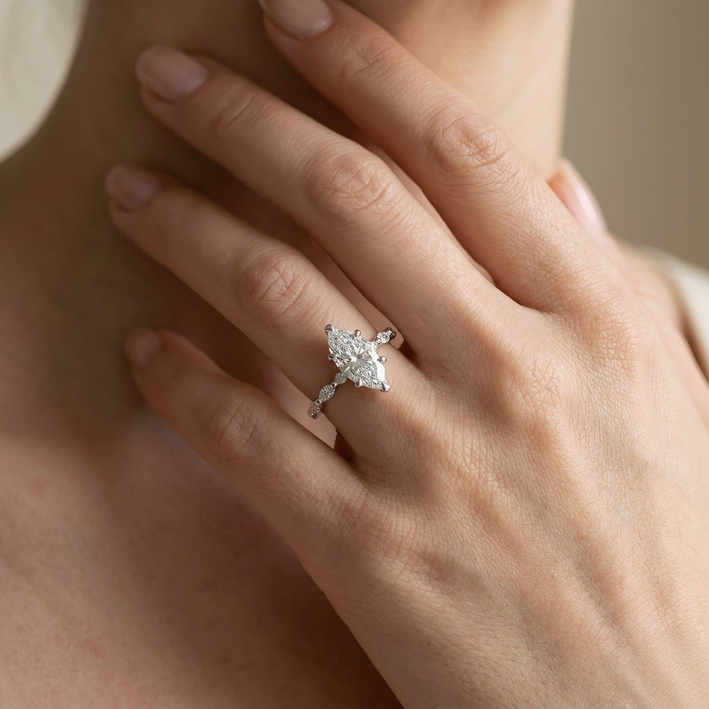 Marquise-Verlobungsring | 2.0 Karat | Lab-grown Diamant | 14k Gold | Lunevya