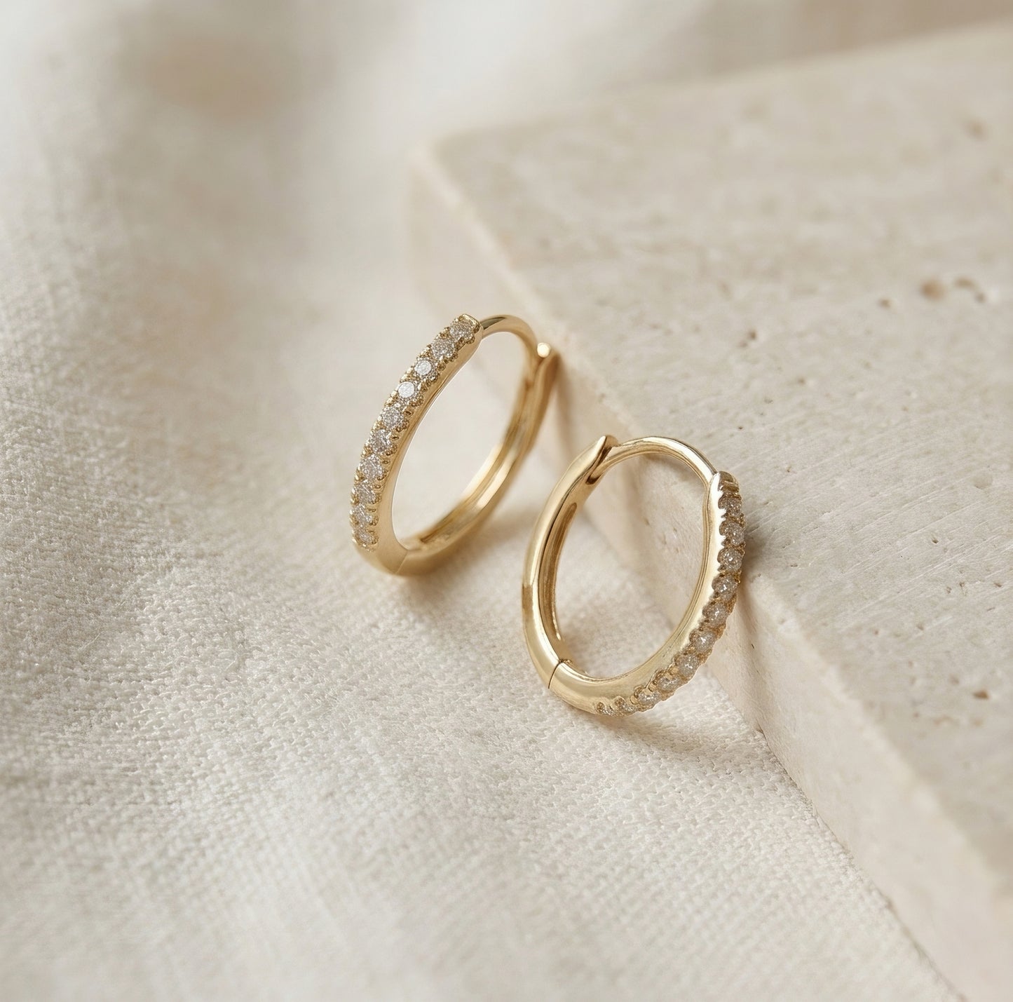 Diamant-Creolen | Zeitlose Eleganz | 0.25 ct | Lab-grown Diamant | 14k Gold | Lunevya