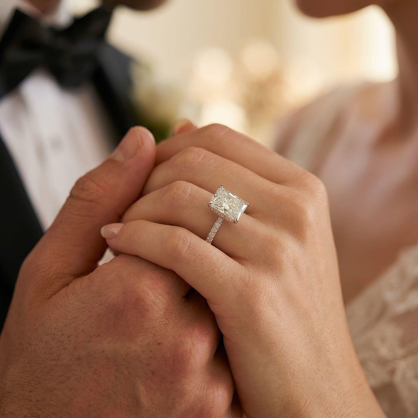 Radiant-Solitär Verlobungsring | 5.0 Karat | Lab-grown Diamant | 14k Gold | Lunevya