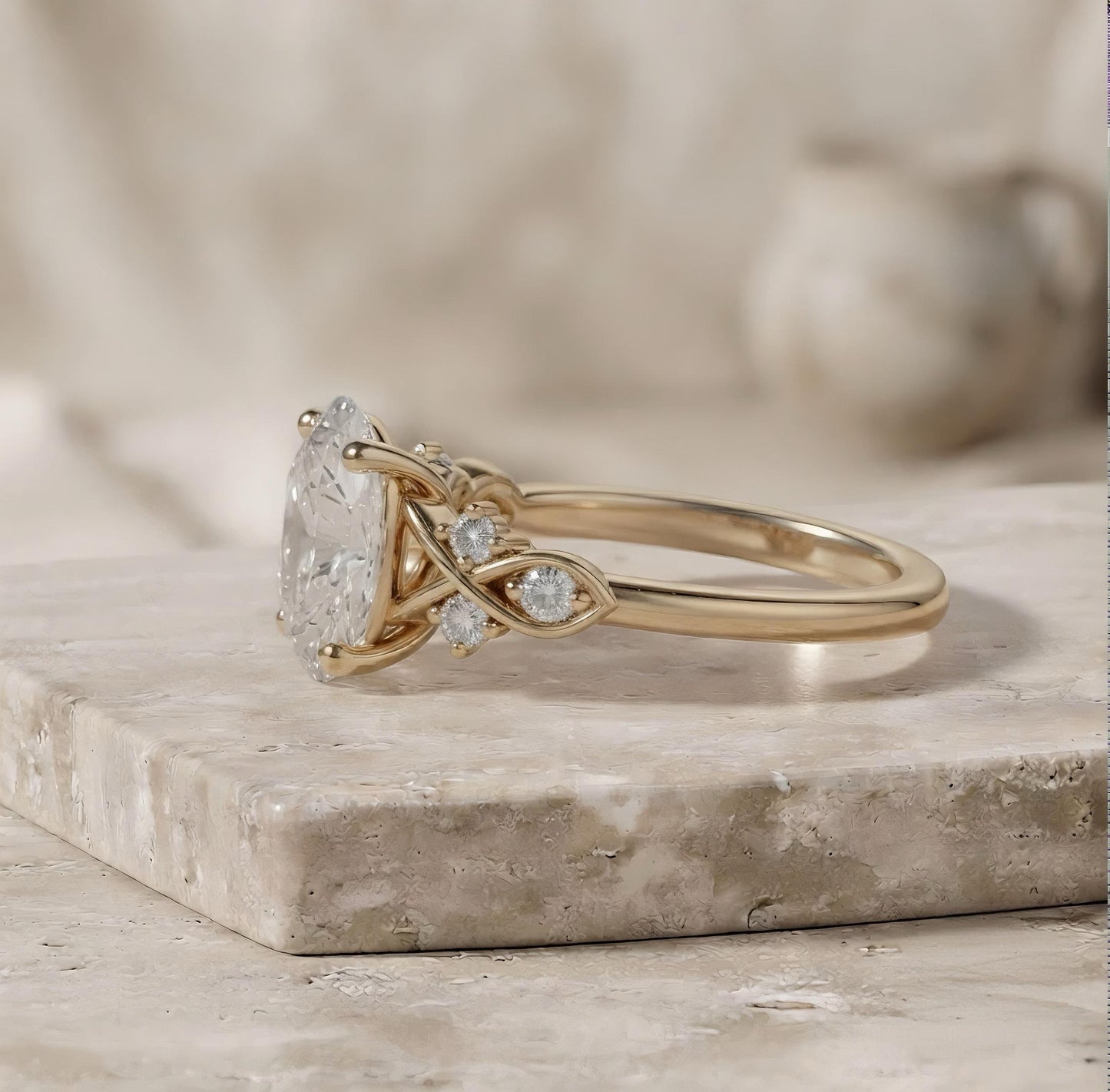 Vinora Diamantring 14K Gold  Oval Lab Grown Diamant IGI