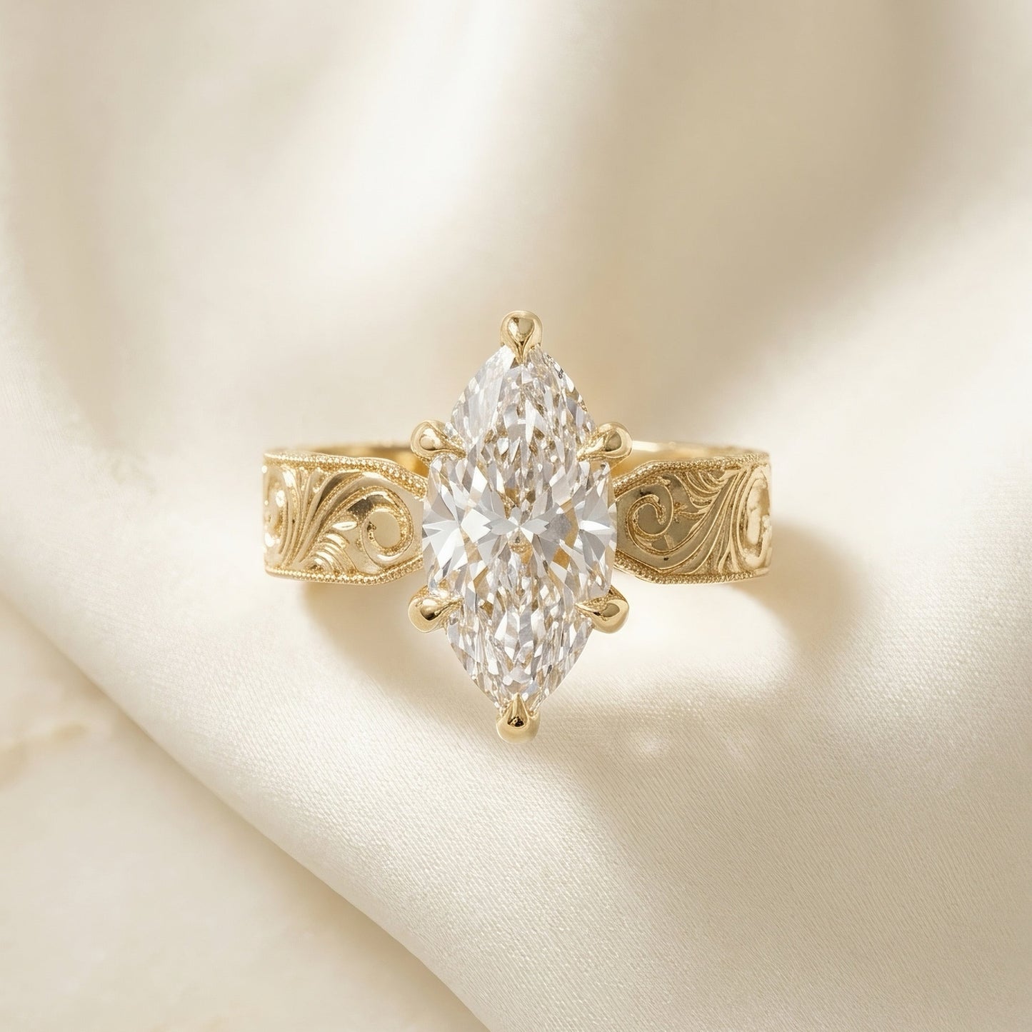 Marquise Verlobungsring 3.0 Karat | Statement-Solitär | 14k Gold | Lunevya