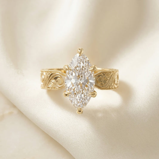 Marquise Verlobungsring 3.0 Karat | Statement-Solitär | 14k Gold | Lunevya