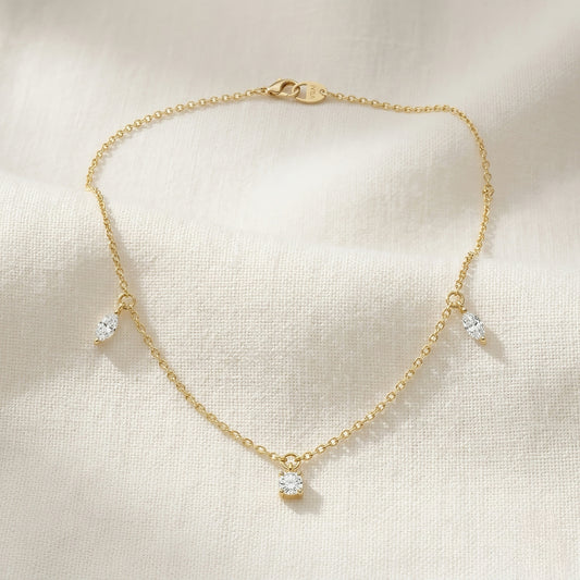 Gold Necklace | Dangle Design | IGI Certified | Lab-Grown Diamond | 14k Gold | Lunevya