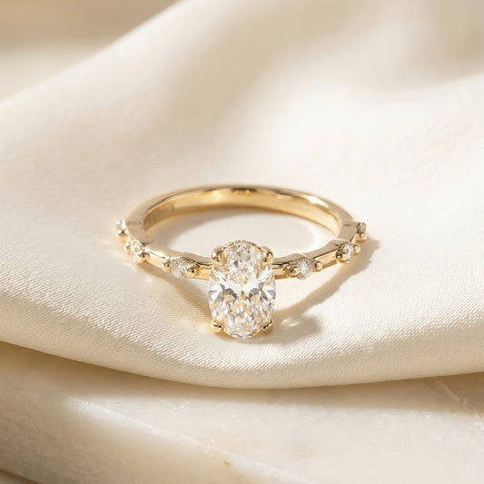 Ovaler Verlobungsring | 2.0 - 4.0 ct | Lab-grown Diamant | 14k Gold | Lunevya