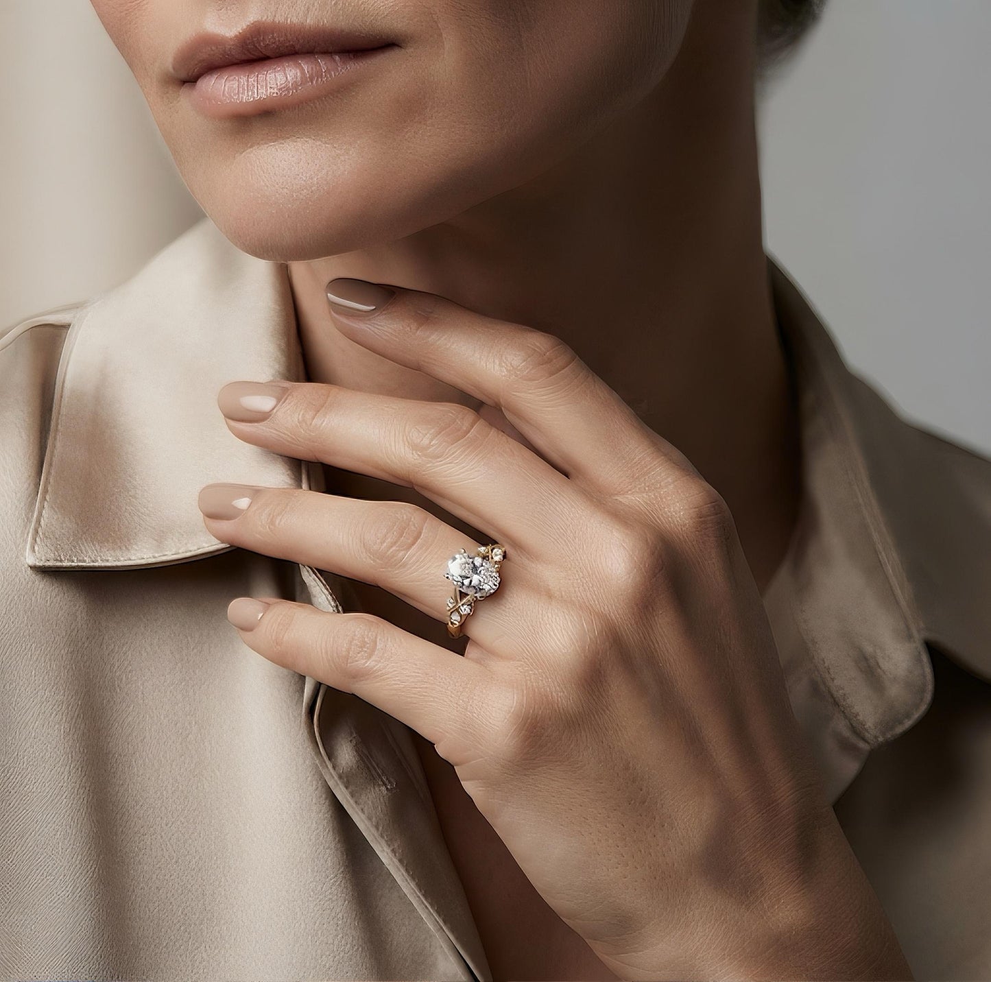 Vinora Diamantring 14K Gold  Oval Lab Grown Diamant IGI