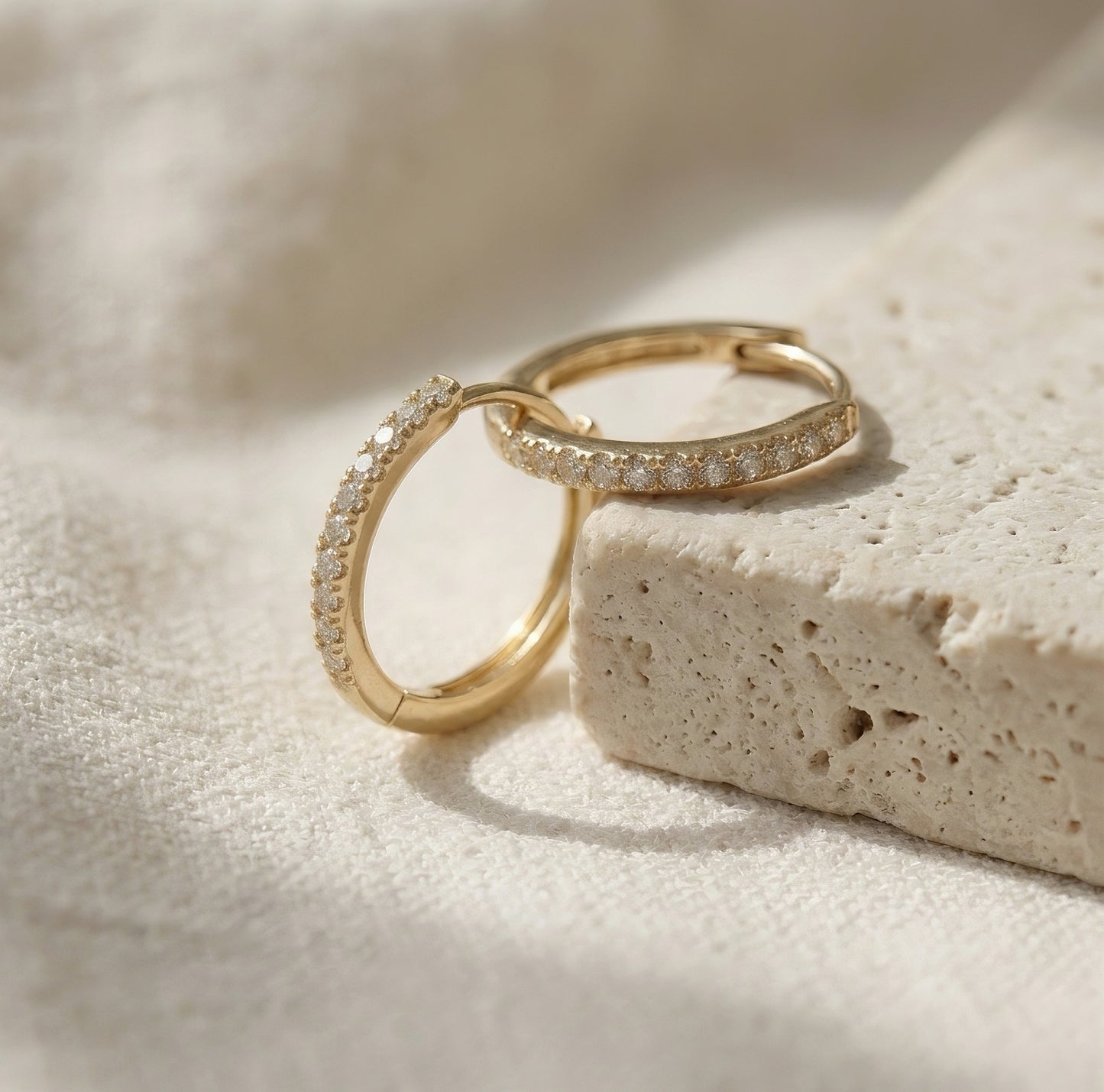 Diamant-Creolen | Zeitlose Eleganz | 0.25 ct | Lab-grown Diamant | 14k Gold | Lunevya
