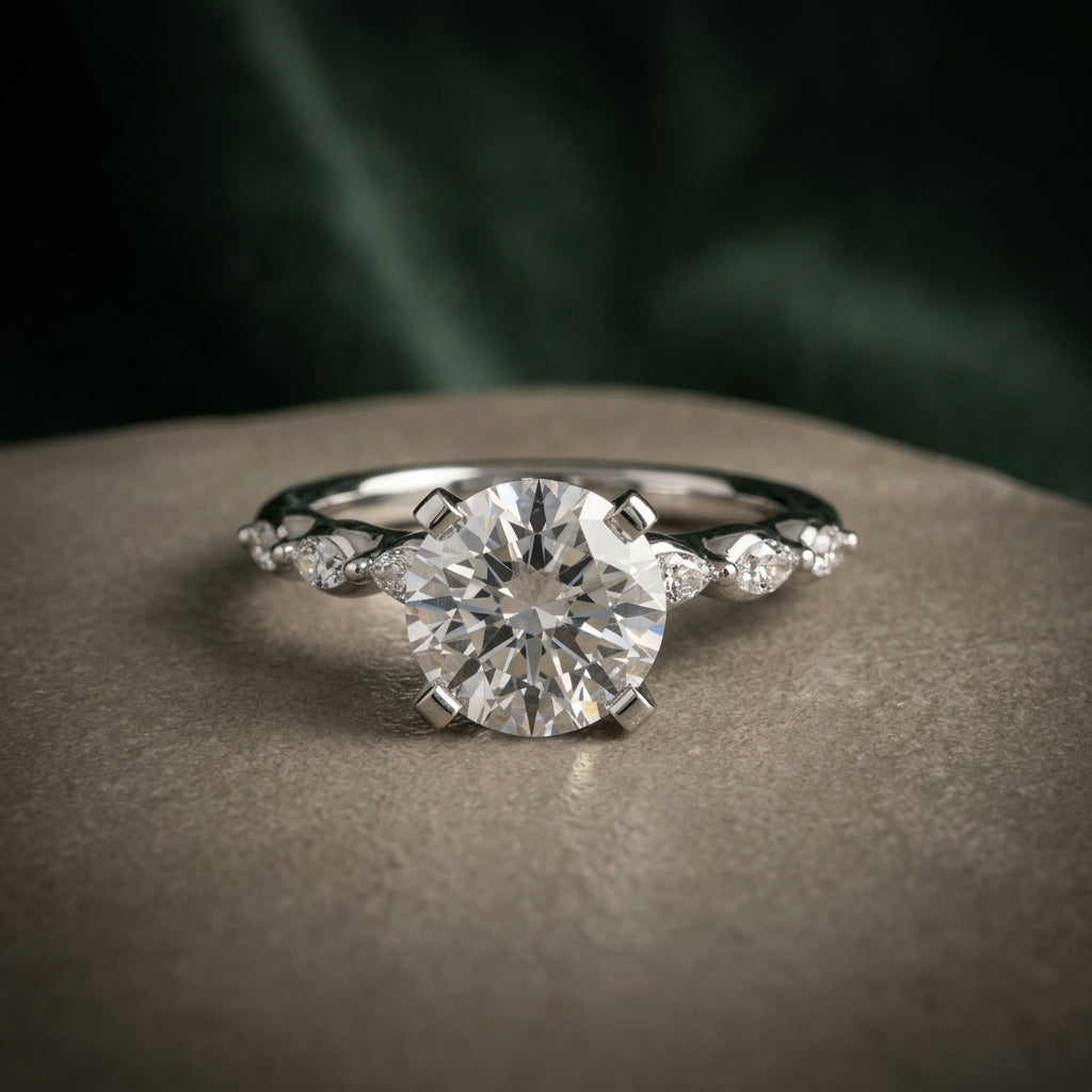 The Floral Accent Solitaire – LUNEVYA