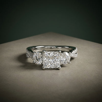Three-Stone with Pavé Band 2 – LUNEVYA