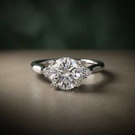Solitaire with Cluster Shoulders 2 – LUNEVYA