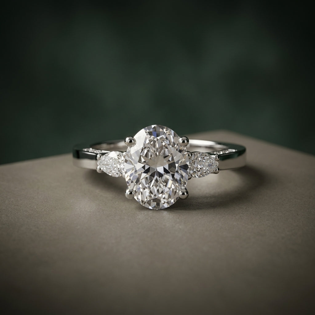 Three Stone with Pavé Shoulders – LUNEVYA