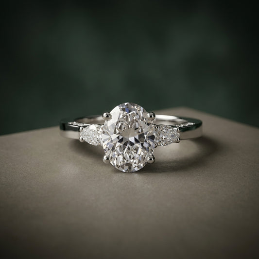 Three Stone with Pavé Shoulders – LUNEVYA