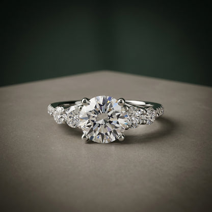 Five Stone Ring with Pavé Band – LUNEVYA